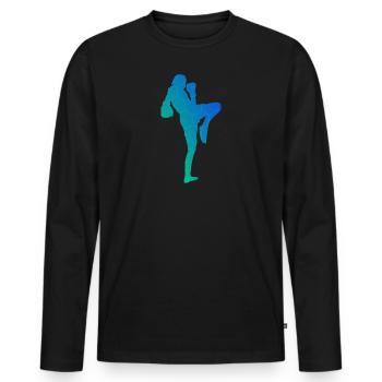 Thai Boxing Muay Thai Thai Thai Boxing Women Thai Box - Men's Premium Organic Long Sleeve Shirt - black - Front - Nico (187cm)