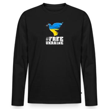 Ukraine - T-shirt manches longues Premium bio Homme - noir - Devant - Nico (187cm)