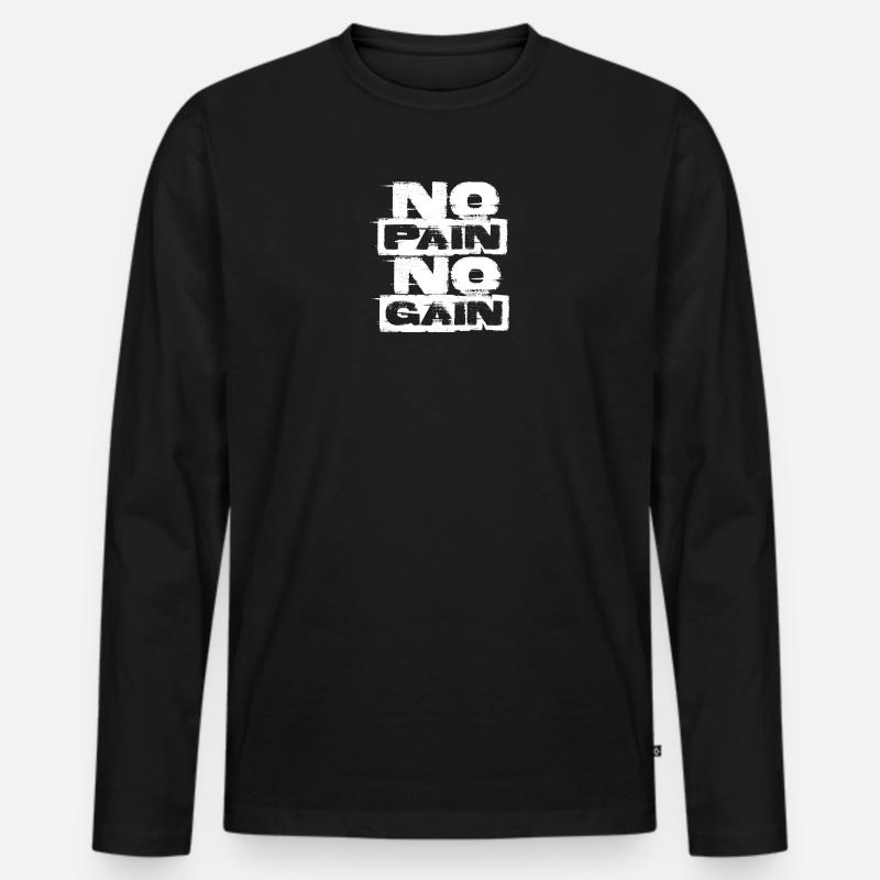 Ohne Fleiß kein Preis - Männer Premium Bio Langarmshirt - Schwarz