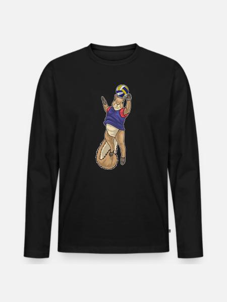 Squirrel Volleyball Player Volleyball - Men's Premium Organic Long Sleeve Shirt - black