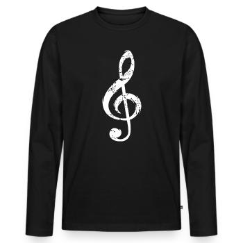 scratch Clef de musique - Musiciens et groupes - T-shirt manches longues Premium bio Homme - noir - Devant - Nico (187cm)