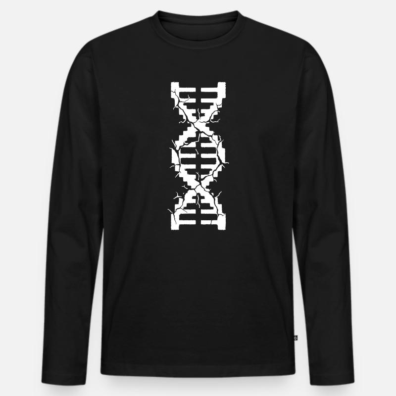 Zerstörte DNA Helix Mutation - Männer Premium Bio Langarmshirt - Schwarz
