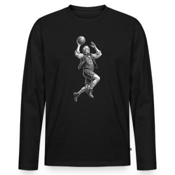 Millard Fillmore Basketball  - Männer Premium Bio Langarmshirt - Schwarz - Vorne - Nico (187cm)