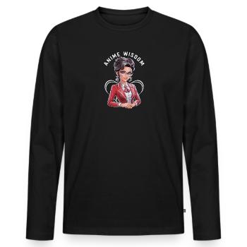 Anime Wisdom - Men's Premium Organic Long Sleeve Shirt - black - Front - Nico (187cm)