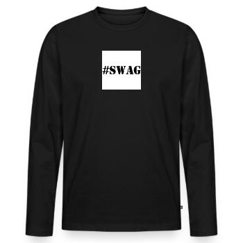 SWAG - Men's Premium Organic Long Sleeve Shirt - black - Front - Nico (187cm)