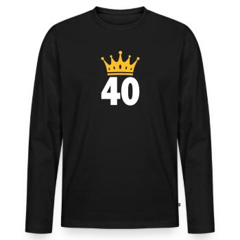 40 couronnes 40 ans 40 ans - T-shirt manches longues Premium bio Homme - noir - Devant - Nico (187cm)