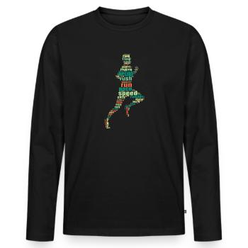 Running Rush run Pace Speed Marathon Runner cadeaux - T-shirt manches longues Premium bio Homme - noir - Devant - Nico (187cm)