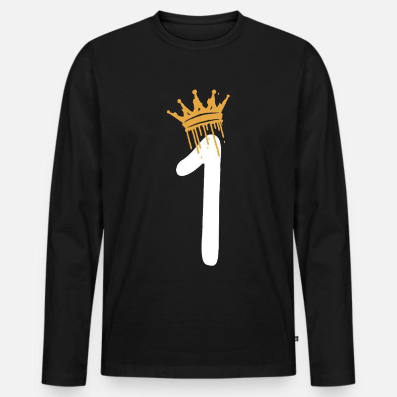 1 - Männer Premium Bio Langarmshirt - Schwarz