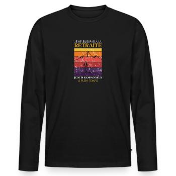 Wandern Gift Retreat Vollzeit-Wanderer - Männer Premium Bio Langarmshirt - Schwarz - Vorne - Nico (187cm)
