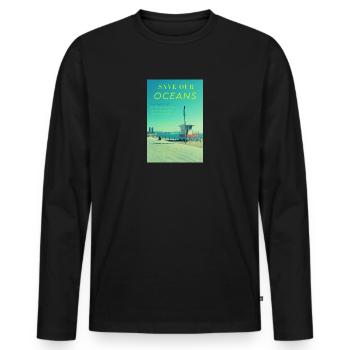 Conception de SAUVONS NOS OCÉANS - T-shirt manches longues Premium bio Homme - noir - Devant - Nico (187cm)