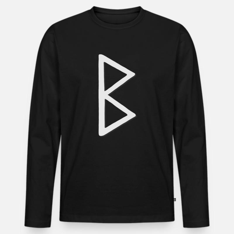 Futhark Runenalphabet Berkana - Männer Premium Bio Langarmshirt - Schwarz