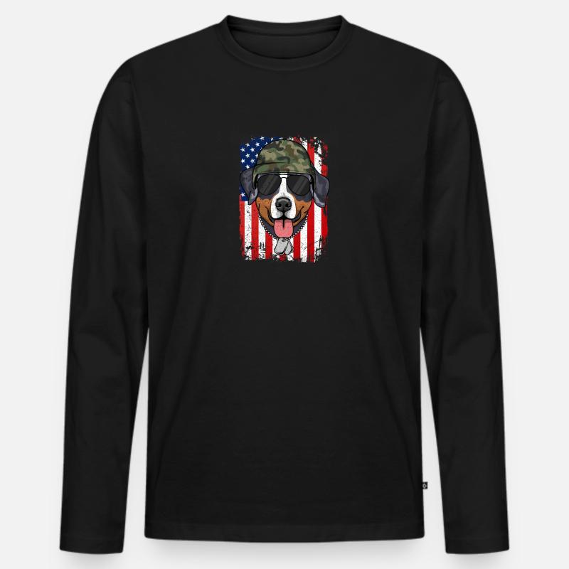 Berner Sennen - Männer Premium Bio Langarmshirt - Schwarz