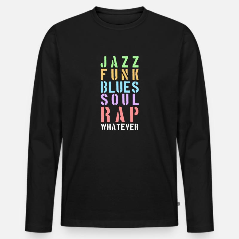 Whatever the music... - Männer Premium Bio Langarmshirt - Schwarz