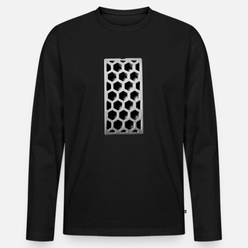 brick - Männer Premium Bio Langarmshirt - Schwarz