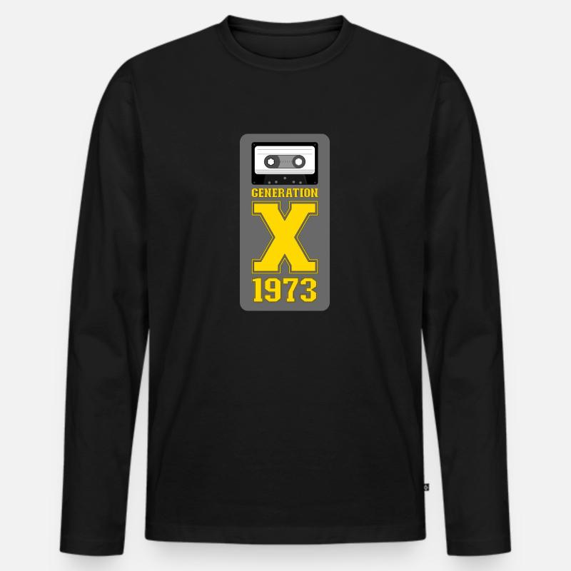 1973 Generation X Punk - Männer Premium Bio Langarmshirt - Schwarz