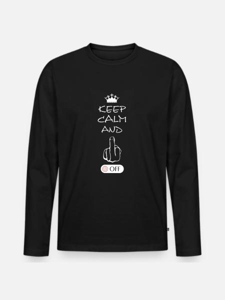 Fuck Off, Fuck, Fucking - Männer Premium Bio Langarmshirt - Schwarz