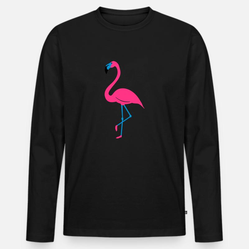 Flamingo Single Deluxe Balance - Männer Premium Bio Langarmshirt - Schwarz