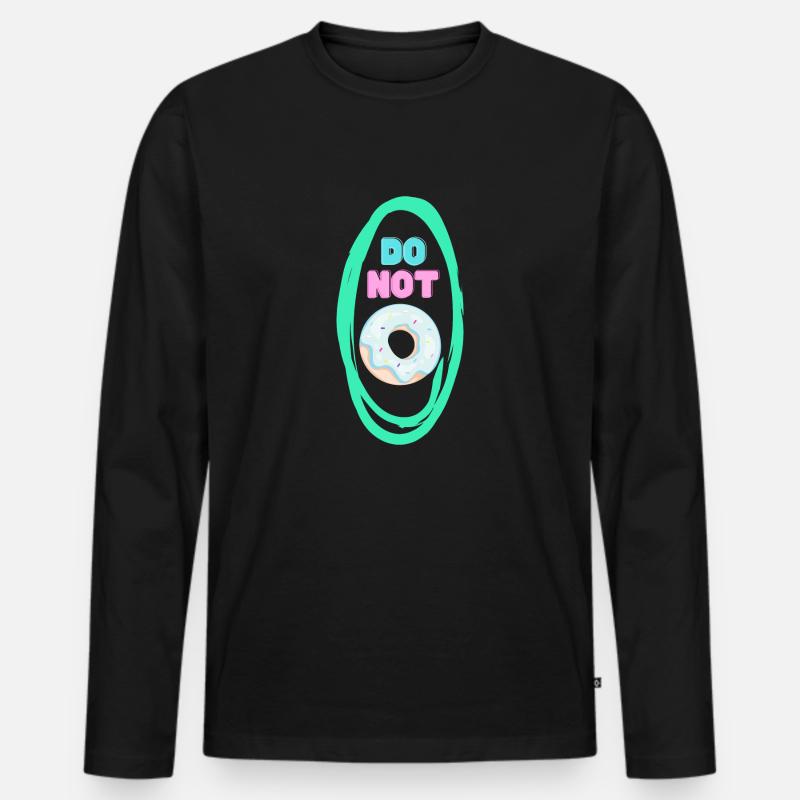 Donut - Männer Premium Bio Langarmshirt - Schwarz