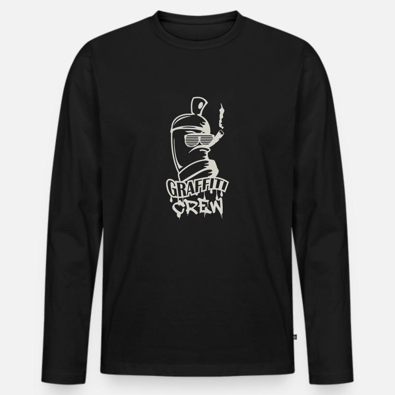 graffiti crew - Männer Premium Bio Langarmshirt - Schwarz