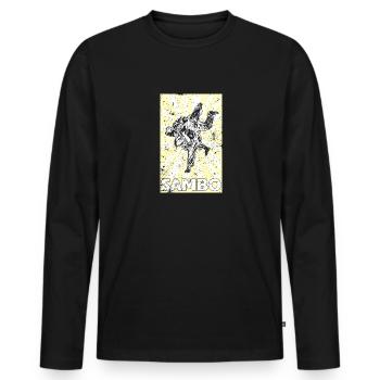 Sambo, Russie, Arts martiaux, Sport de l’URSS - T-shirt manches longues Premium bio Homme - noir - Devant - Nico (187cm)