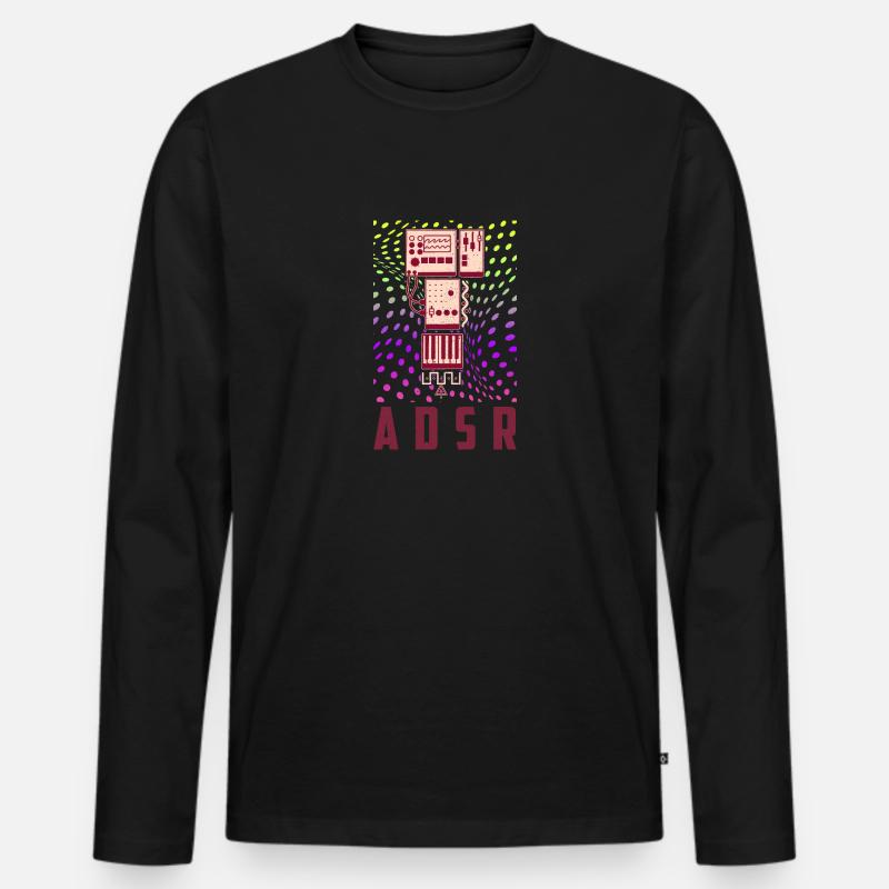 Synthesizer Synth Keyboard Elektronische Musiker - Männer Premium Bio Langarmshirt - Schwarz
