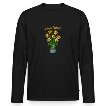 Frohe Ostern - Männer Premium Bio Langarmshirt - Schwarz - Vorne - Nico (187cm)