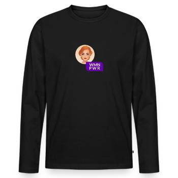 WMN PWR - Visage Féminin - 05 - T-shirt manches longues Premium bio Homme - noir - Devant - Nico (187cm)