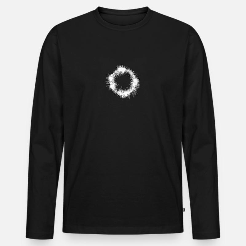 Weiße Licht-Wolle - Männer Premium Bio Langarmshirt - Schwarz