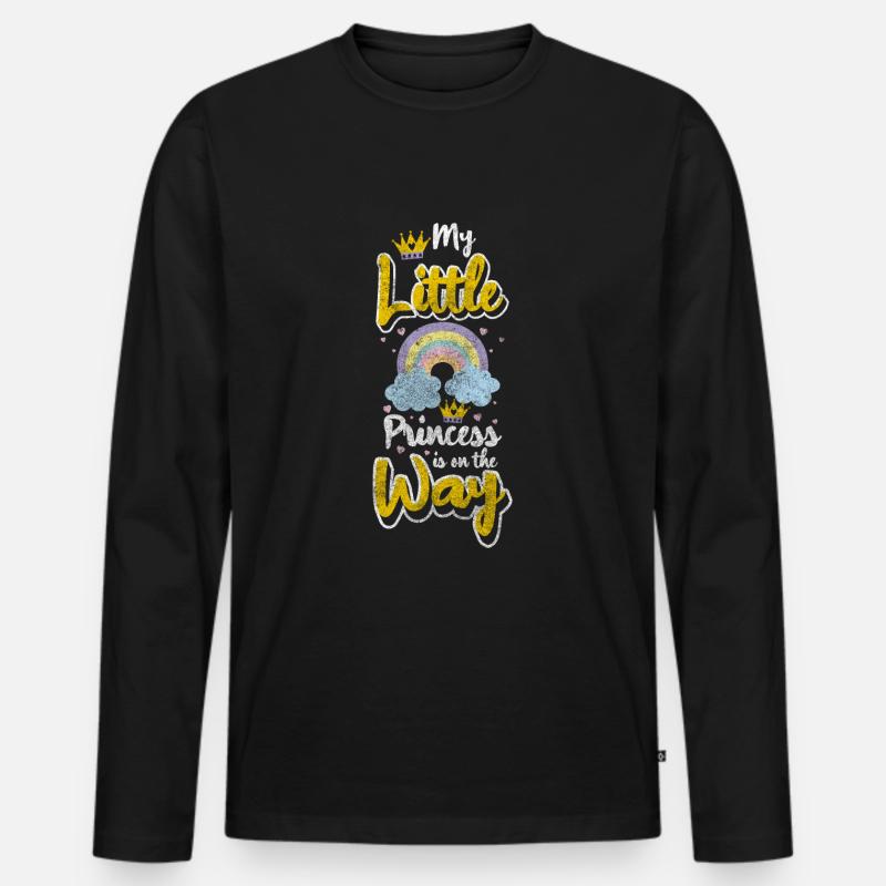 Schwangerschaft Eltern - Männer Premium Bio Langarmshirt - Schwarz