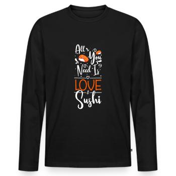 Rouleau japonais délicieux soja - T-shirt manches longues Premium bio Homme - noir - Devant - Nico (187cm)