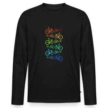 coureur - T-shirt manches longues Premium bio Homme - noir - Devant - Nico (187cm)