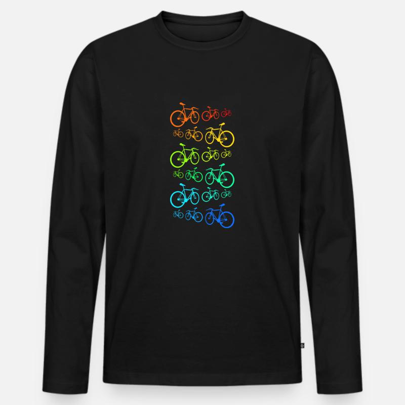 Rennrad - Männer Premium Bio Langarmshirt - Schwarz