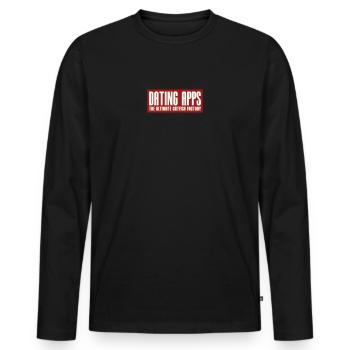 APPLICATIONS DE RENCONTRES - L’USINE ULTIME DE POISSONS-CHATS - T-shirt manches longues Premium bio Homme - noir - Devant - Nico (187cm)