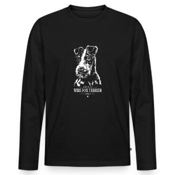 Wire Fox Terrier Dad Hunde Foxterrier Wilsigns - Männer Premium Bio Langarmshirt - Schwarz - Vorne - Nico (187cm)