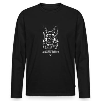 German Shepherd Dad Hunde Hund Wilsigns - Männer Premium Bio Langarmshirt - Schwarz - Vorne - Nico (187cm)