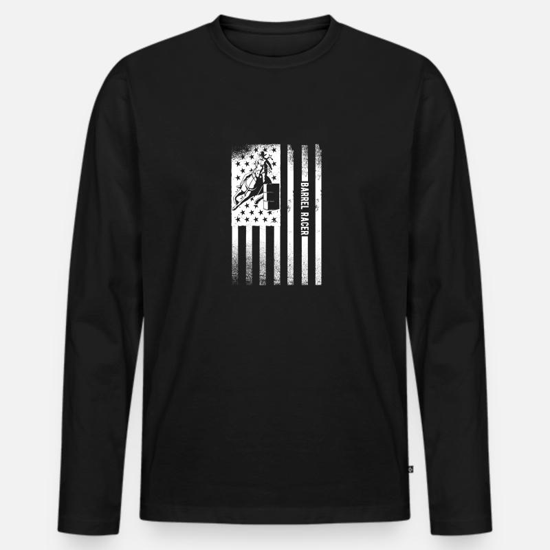 Barrel Racing - Männer Premium Bio Langarmshirt - Schwarz