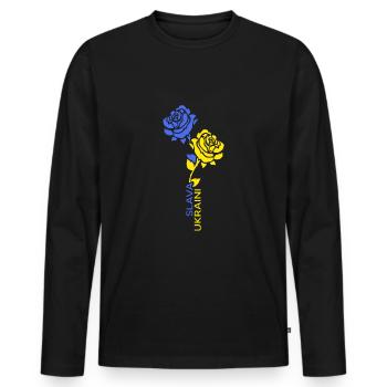 UKRAINE support Kiev Zelensky slava ukraini - Men's Premium Organic Long Sleeve Shirt - black - Front - Nico (187cm)