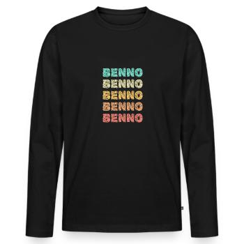 First name Benno - Men's Premium Organic Long Sleeve Shirt - black - Front - Nico (187cm)