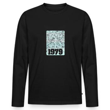 Numéro 1979 - T-shirt manches longues Premium bio Homme - noir - Devant - Nico (187cm)