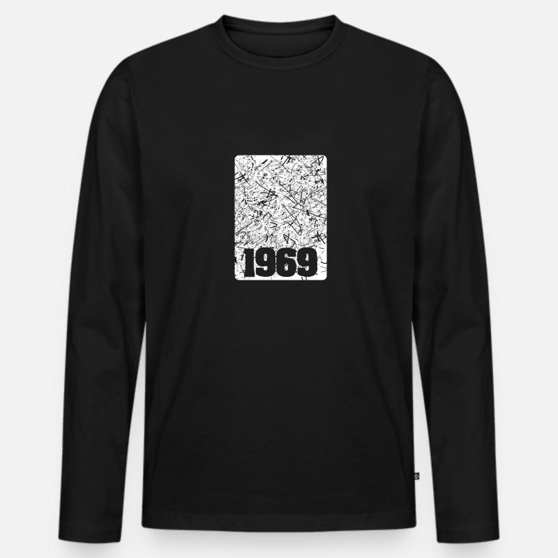 Jahr 1969 - Männer Premium Bio Langarmshirt - Schwarz