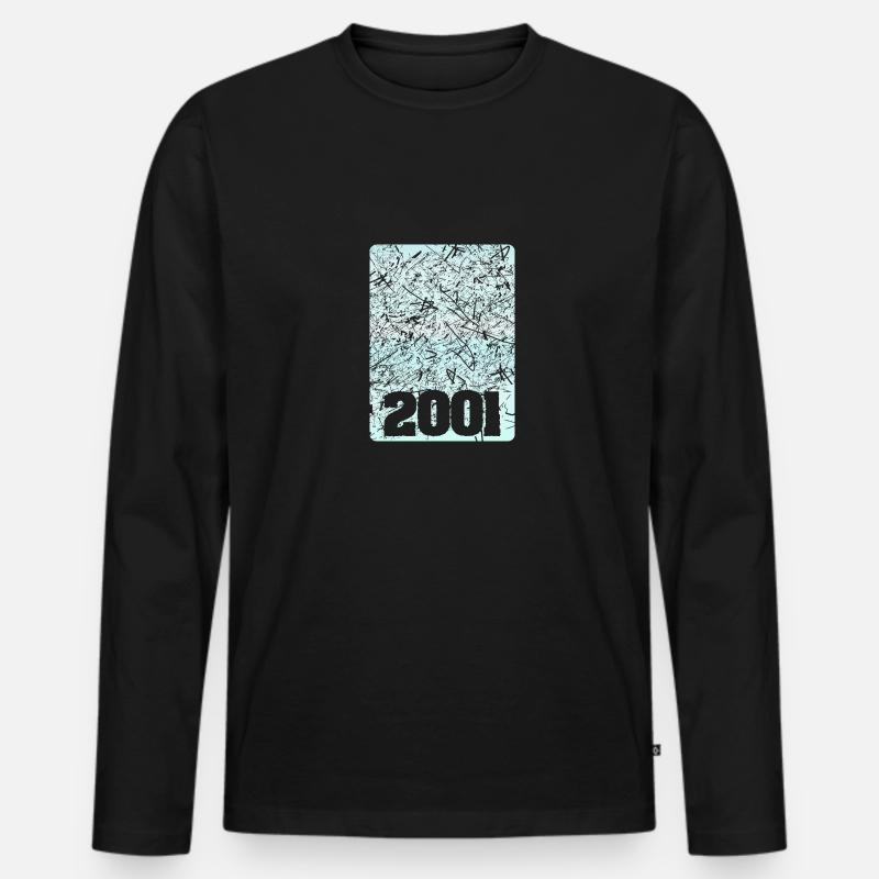 2001 - Männer Premium Bio Langarmshirt - Schwarz