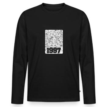 Numéro 1997 - T-shirt manches longues Premium bio Homme - noir - Devant - Nico (187cm)