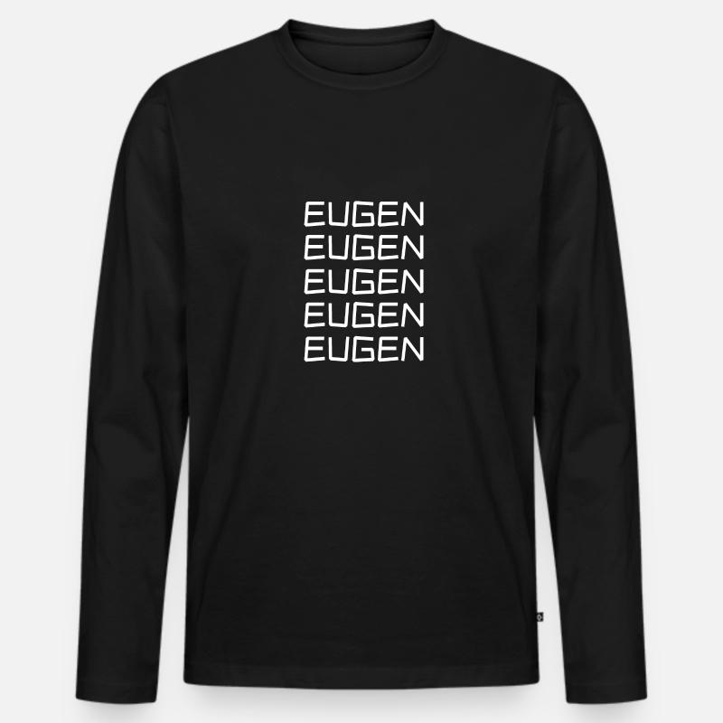 Eugen - Männer Premium Bio Langarmshirt - Schwarz
