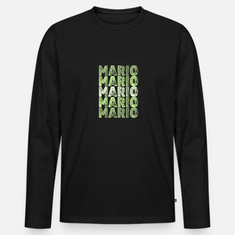 Geschenk für Mario - Männer Premium Bio Langarmshirt - Schwarz