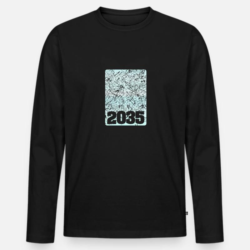 2035 - Männer Premium Bio Langarmshirt - Schwarz