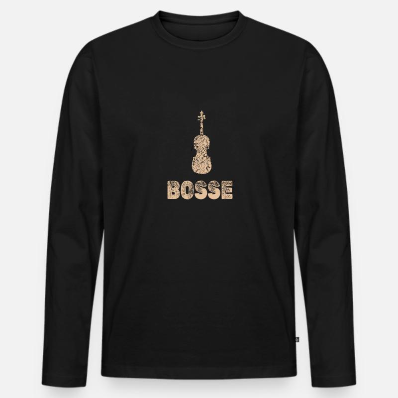 Bosse als Bratsche - Männer Premium Bio Langarmshirt - Schwarz