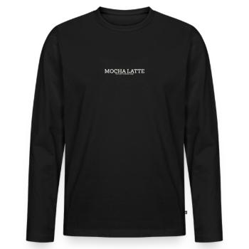 MOCHA LATTE - THE MOST POWERFUL MAGIC - Männer Premium Bio Langarmshirt - Schwarz - Vorne - Nico (187cm)