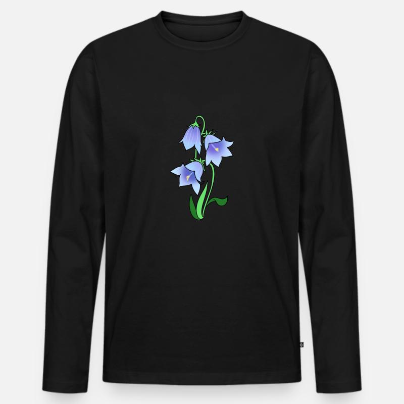 Glockenblume - Männer Premium Bio Langarmshirt - Schwarz