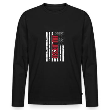 Jiu Jitsu Self Defense - Men's Premium Organic Long Sleeve Shirt - black - Front - Nico (187cm)