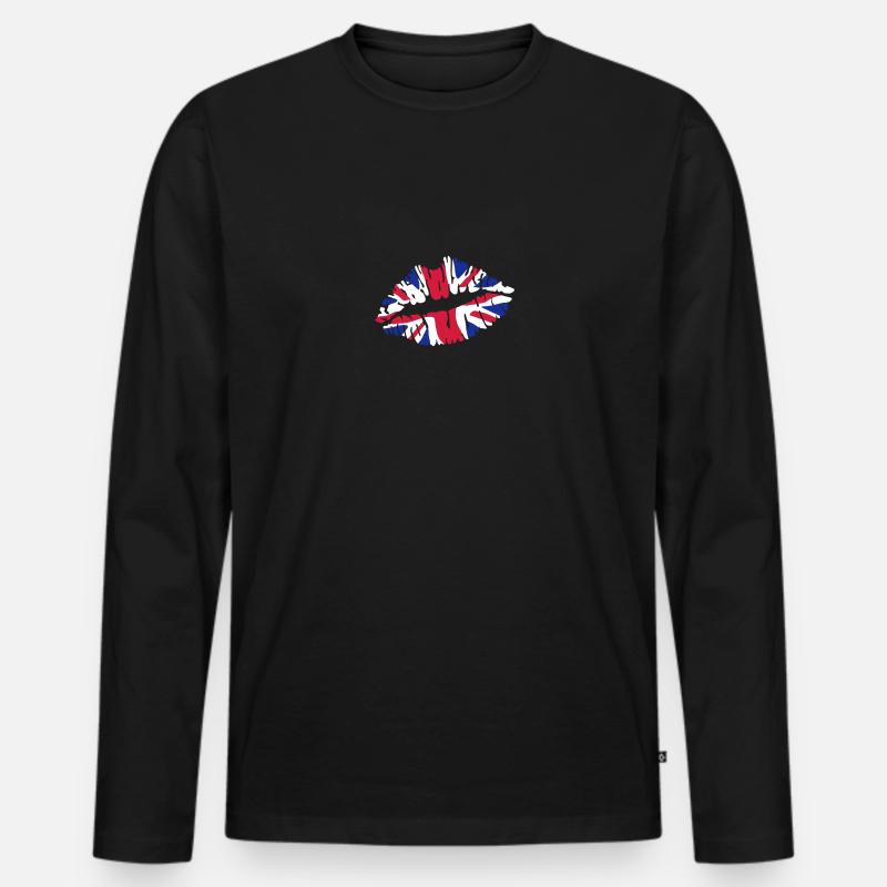 Union Jack - Men's Premium Organic Long Sleeve Shirt - black